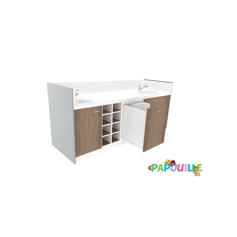 Meuble à langer deux cuve - modèle 2 - 2500 x 830mm sauzon