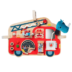 Panneau d'activités bois le camion de pompier