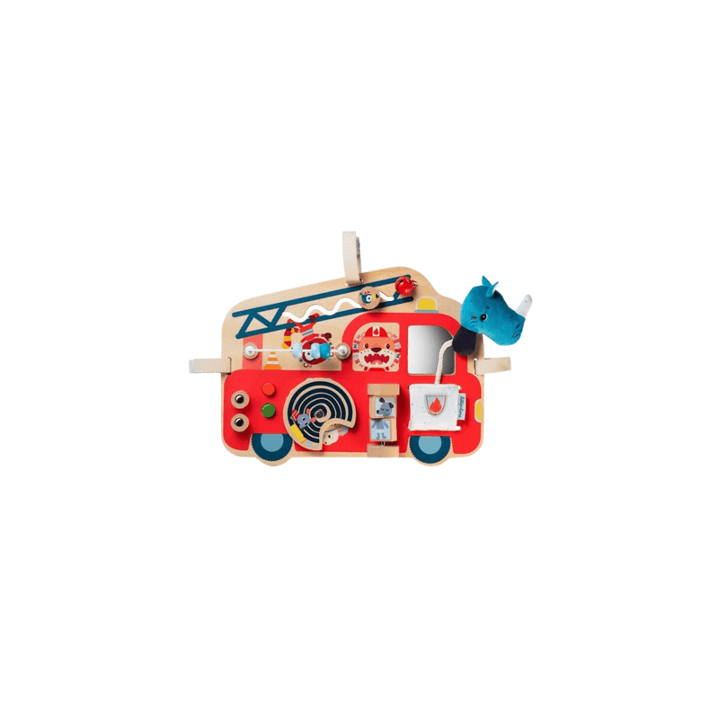 Panneau d'activités bois le camion de pompier