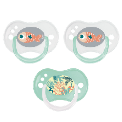 3 sucettes anatomique réversibles jour/nuit 0 à 6 mois silicone