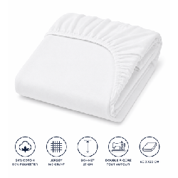 Drap housses polycoton jersey blanc 60 x 120 cm