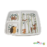 Plateau repas 3 compartiments melamine animaux de la forêt