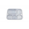Plateau 5 compartiments inox 30,5 x 23,5 x 2,5 cm avec couvercle
