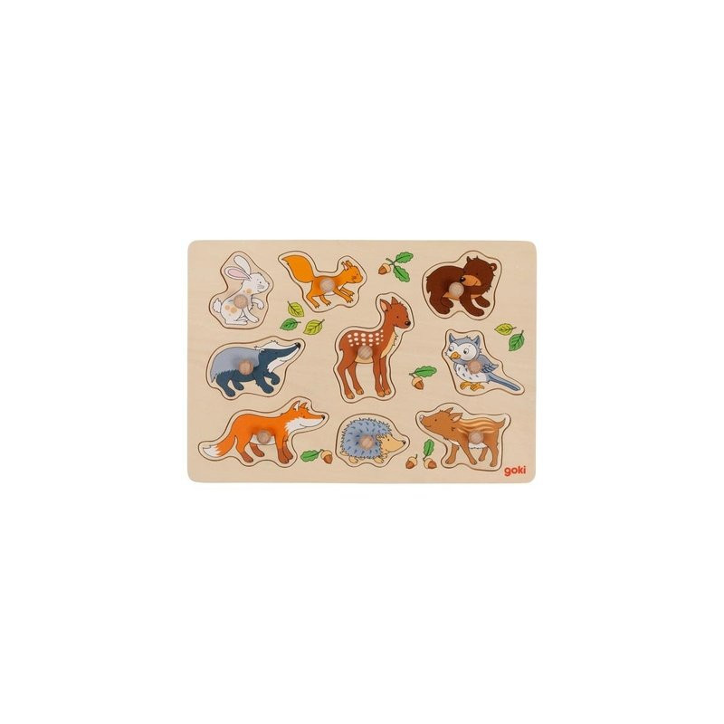 Animaux de la foret , puzzle d'encastrements à bouton