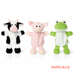 Marionnettes vache, cochon et grenouille (avec pattes)