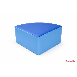 Pouf 1/4 rond en mousse pvc h.25 cm bleu