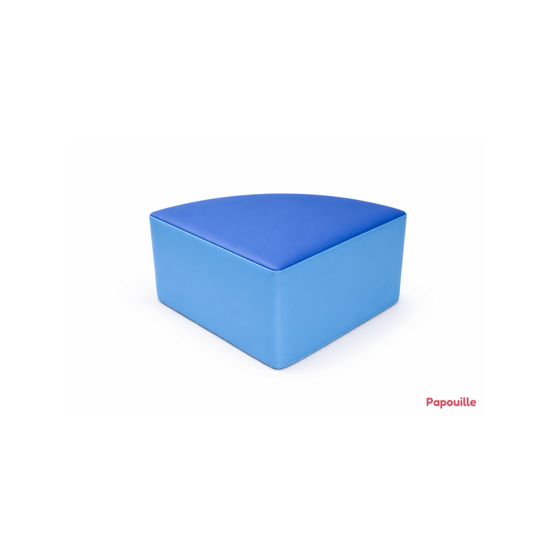 Pouf 1/4 rond en mousse pvc h.25 cm bleu