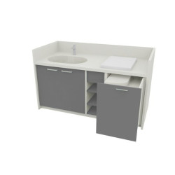 Table à langer sur mesure-1700x850mm bleu oslo