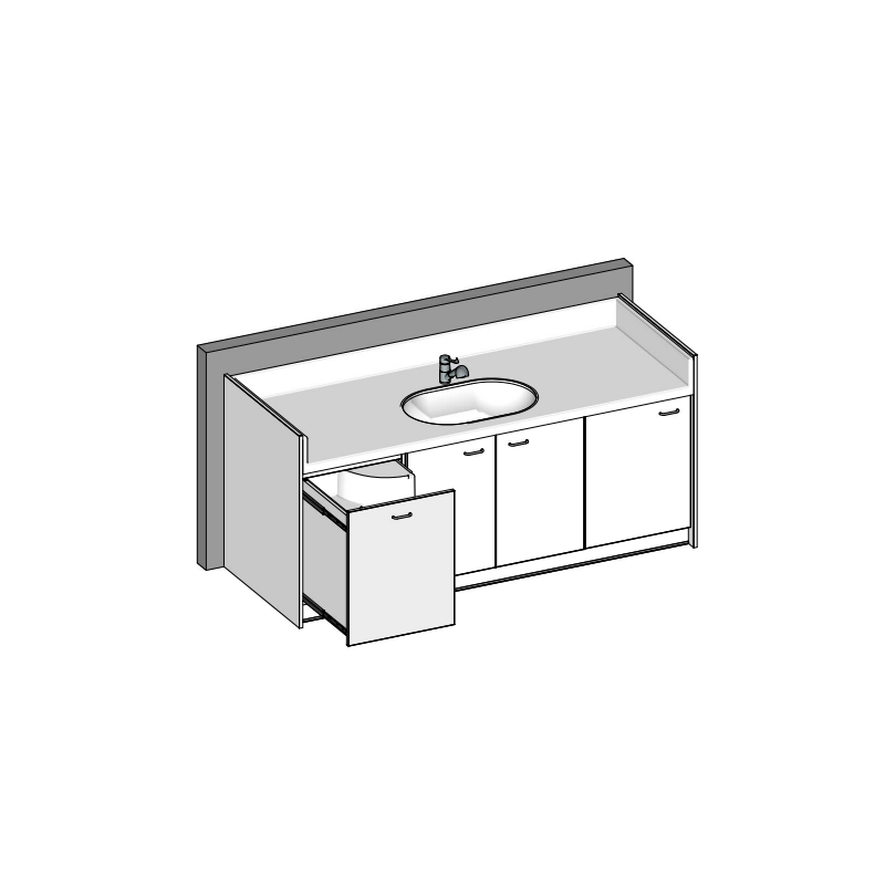 Table à langer 1 cuve 2200 x 850 mm