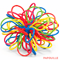 Balle souple à boucles multicolore