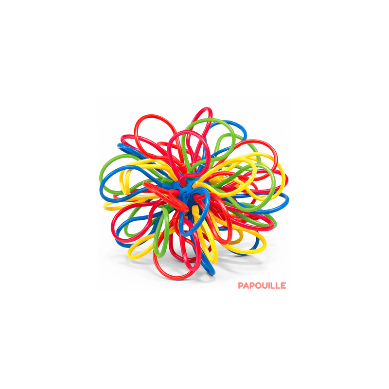 Balle souple à boucles multicolore