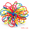 Balle souple à boucles multicolore