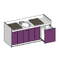 Table à langer 1 baignoir sabot 2200 x 850 mm