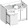 Meuble a langer avec baignoire et lave mains