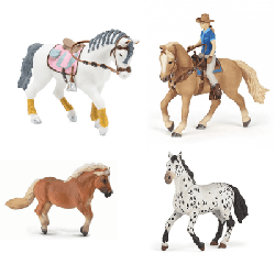 Lot de 4 figurines cheval -enfant-