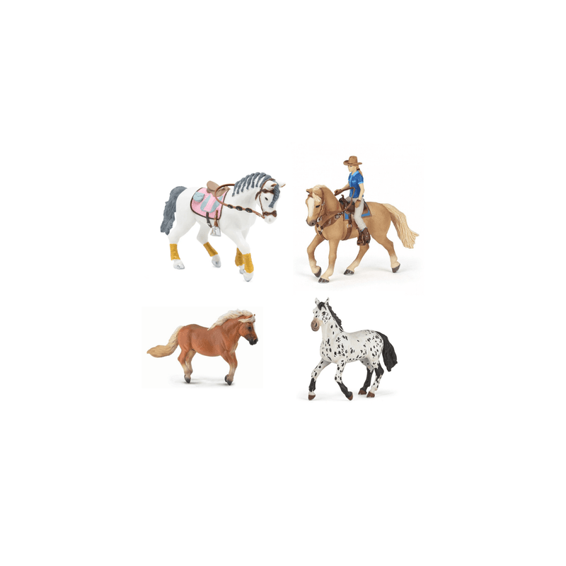 Lot de 4 figurines cheval -enfant-