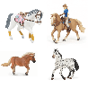 Lot de 4 figurines cheval -enfant-