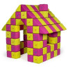 Cubes de constructions basic magnétiques de psychomotricité tissu 100 pièces fuchsia et jaune