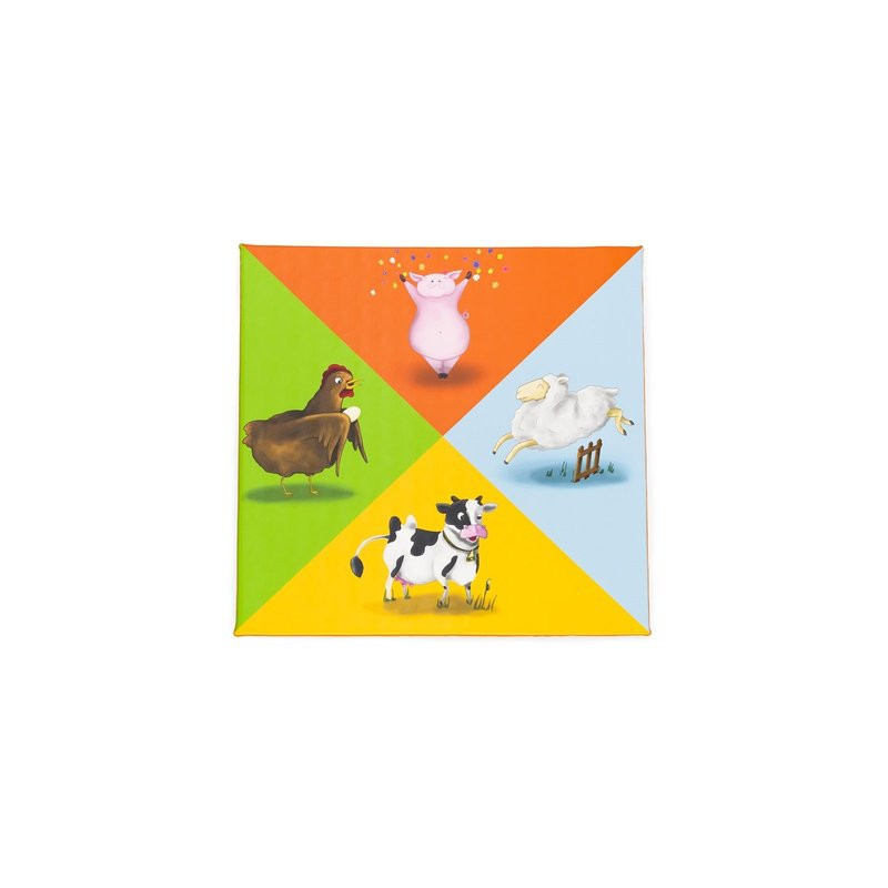 Tapis de gym ludique les animaux de la ferme 130 x 130 x 3 cm