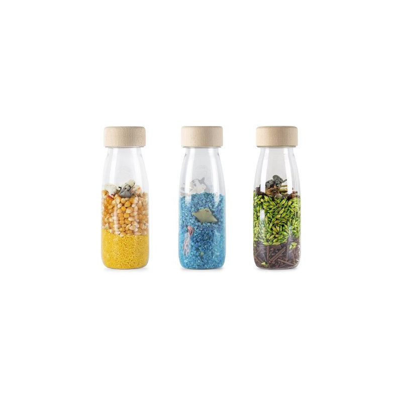 Lot de 3 bouteilles sensorielles nature