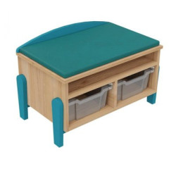 Banc de rangement 1 tablette avec 2 casiers Vernis