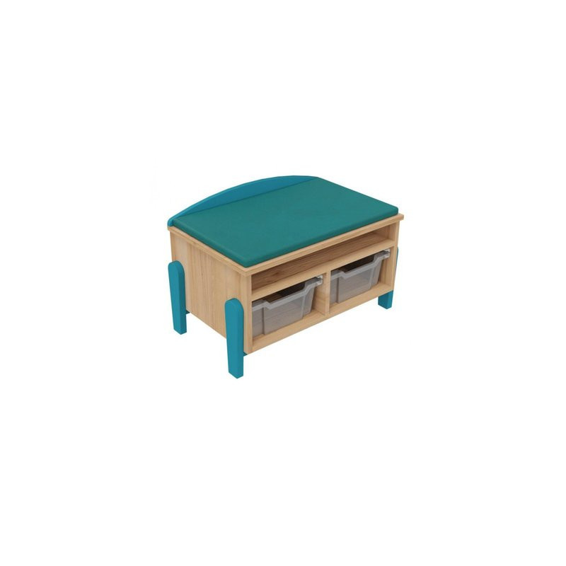 Banc de rangement 1 tablette avec 2 casiers Vernis
