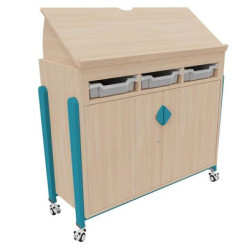 Meuble bas mobile a roulettes vernis