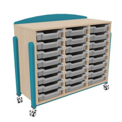 Meuble colonne 24 bacs tiroirs vernis