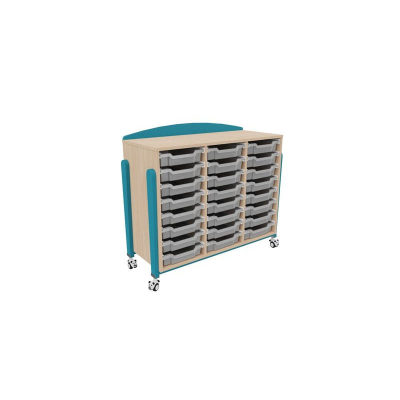 Meuble colonne 24 bacs tiroirs vernis