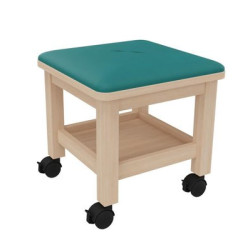Tabouret mobile adulte a roulettes vernis