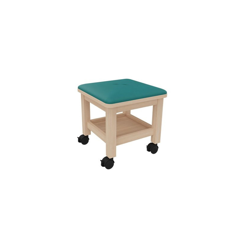 Tabouret mobile adulte a roulettes vernis