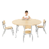 Table ronde Oscar 120 cm réglable en hauteur