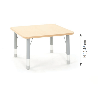 Table carrée Oscar 75 x 75 cm réglable en hauteur