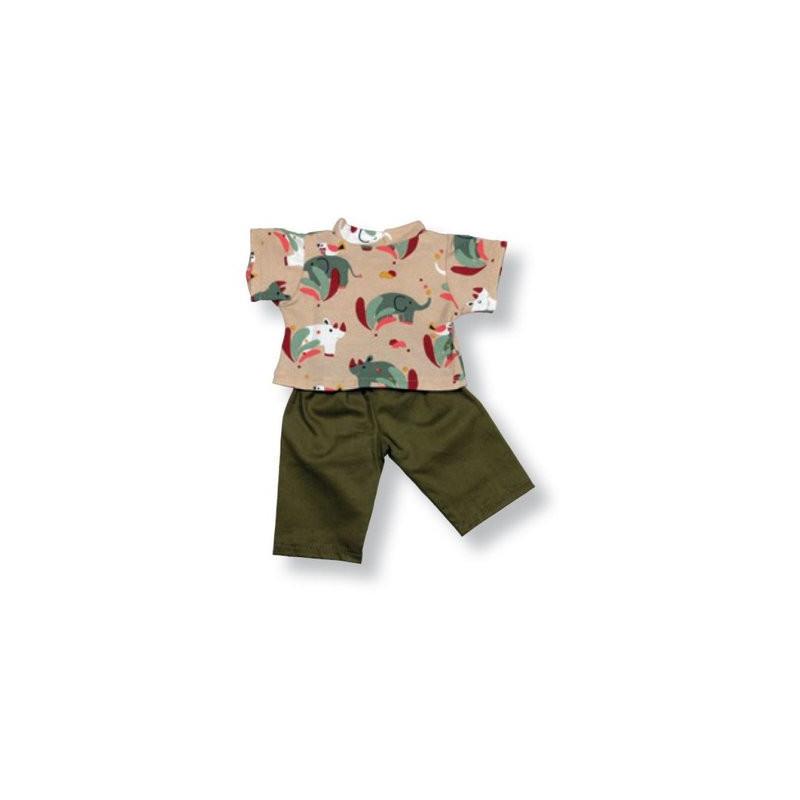 Pantalons et t-shirt pour Poupon 30 cm kaki
