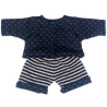 T-shirt et short Poupon 40 cm bleu marine