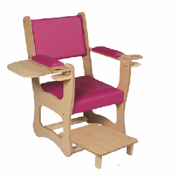 Fauteuil d'allaitement en bois avec repose pieds