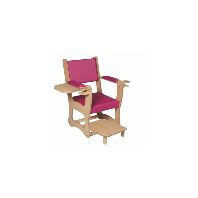 Fauteuil d'allaitement en bois avec repose pieds