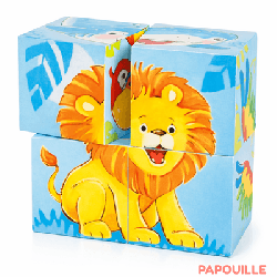 Puzzle de cubes animaux sauvages