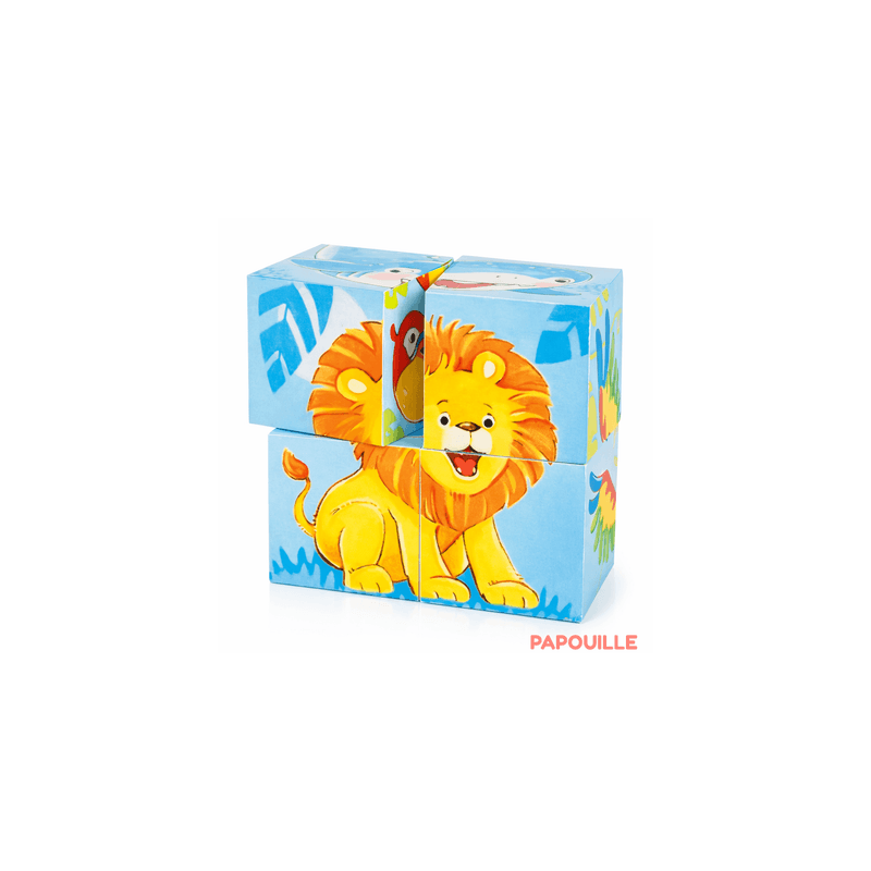 Puzzle de cubes animaux sauvages