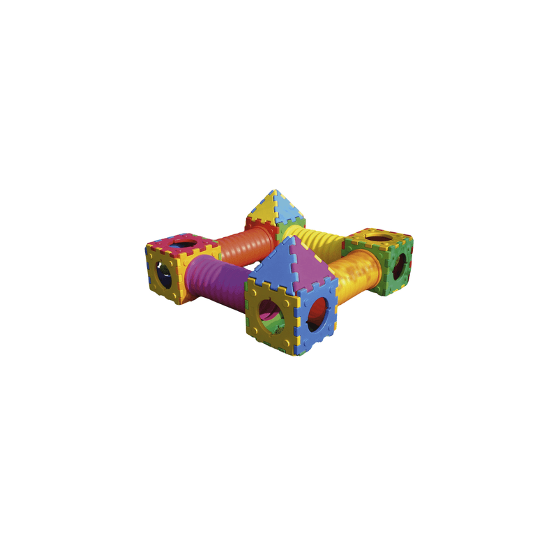 Aire de jeux cubique tunnel - 2 cubes triangles