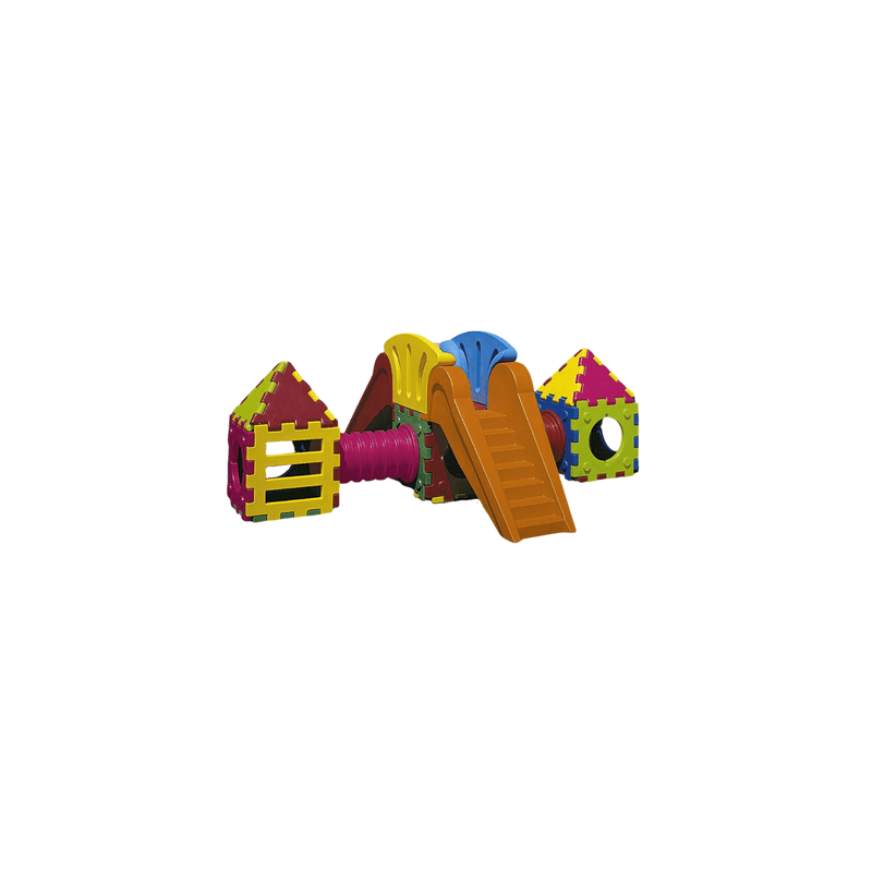 Grande aire de jeux cubique avec toboggan
