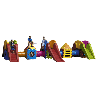 Aire de jeux extérieur 3 toboggans
