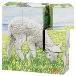 Puzzle de cubes, animaux de la ferme