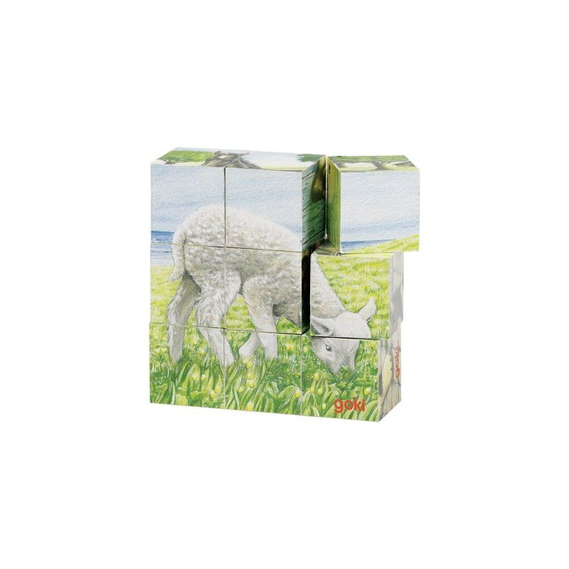 Puzzle de cubes, animaux de la ferme
