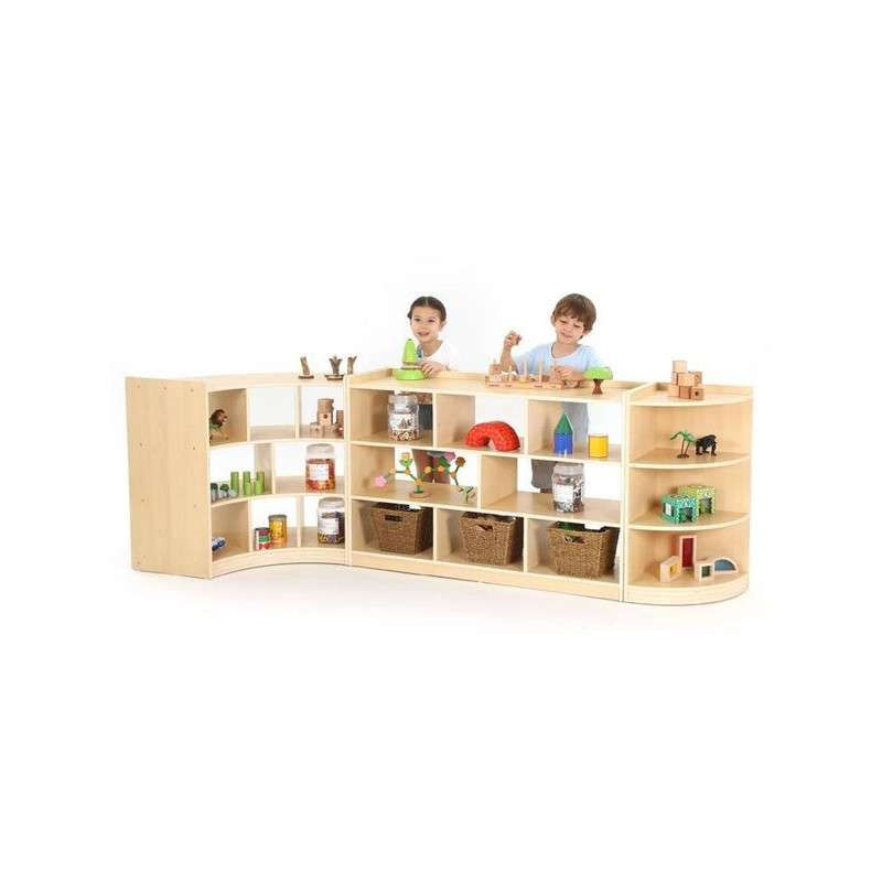 Meuble quart de cercle,  8 compartiments