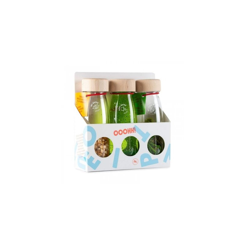 Pack de 3 bouteilles sensorielles : Float Vert, Spy Ferme et Sound Coccinelles