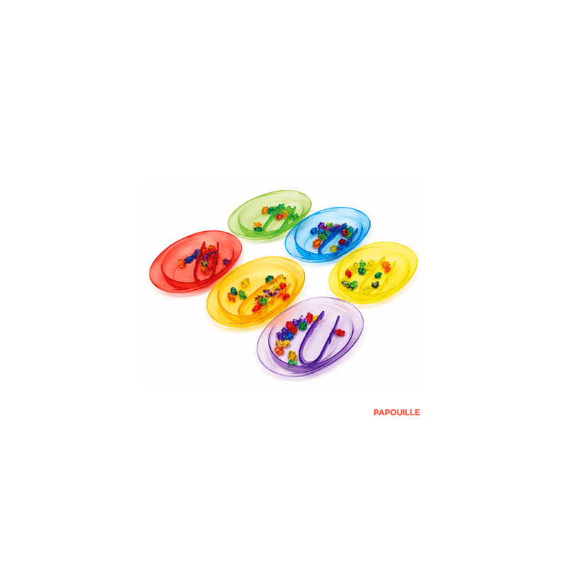 Set de tri coloré transparent avec pinces