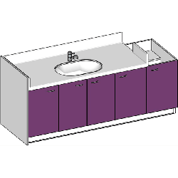 Meuble à langer avec baignoire 240 cm