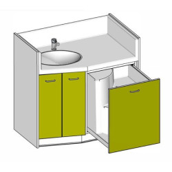 Meuble de change 1 cuve - 1100x700/550mm