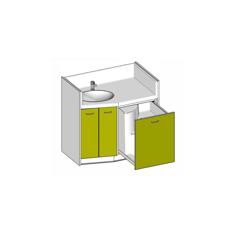 Meuble de change 1 cuve - 1100x700/550mm